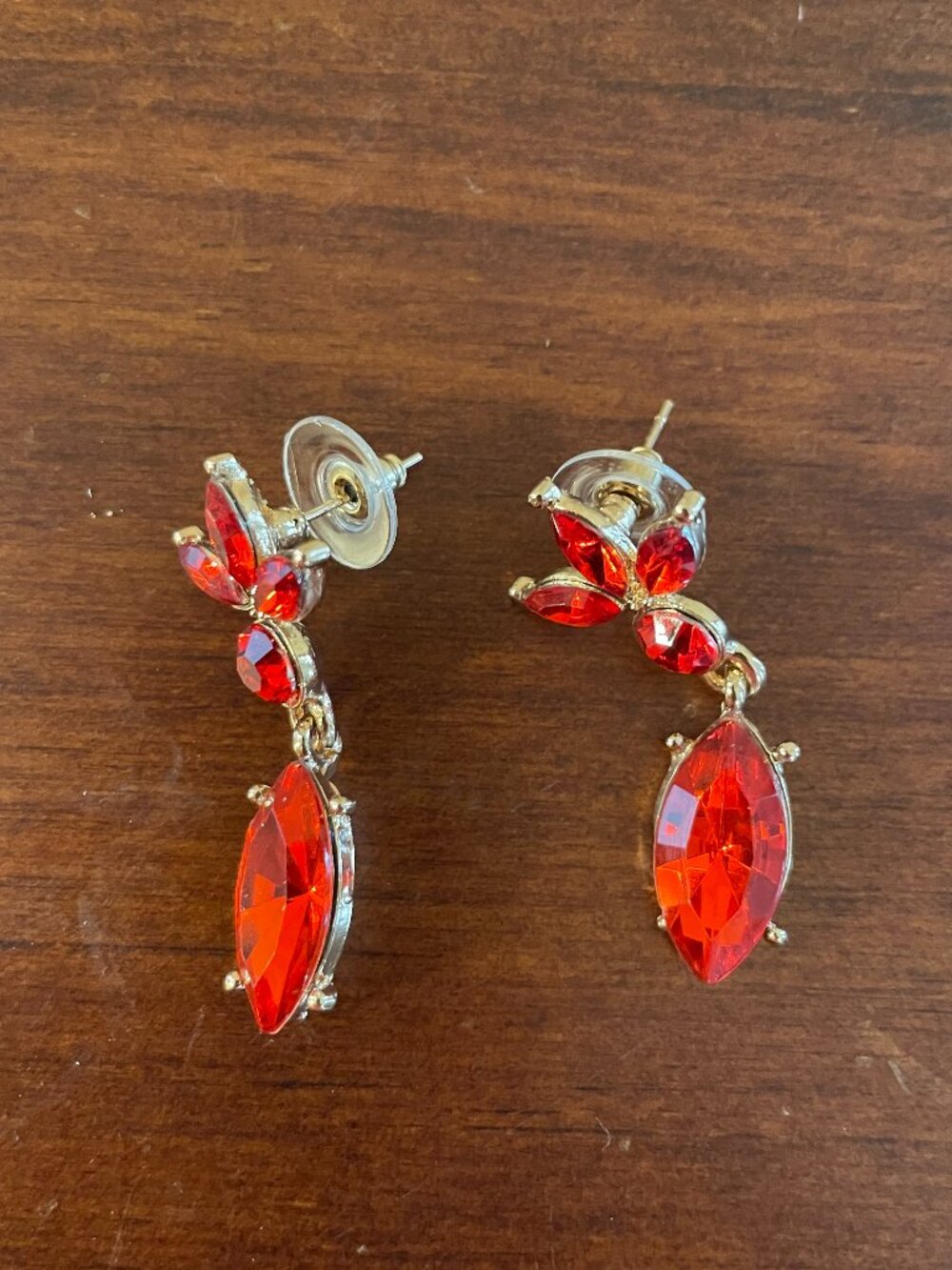 Bundle 3/$12. Red Faceted Glass Dangle Earrings